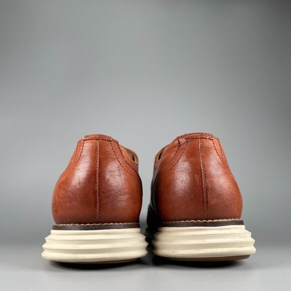 Cole Haan Original Grand Men\'s 10 M Brown Leather Wingtip Oxford Dress Shoes GUC main image 4